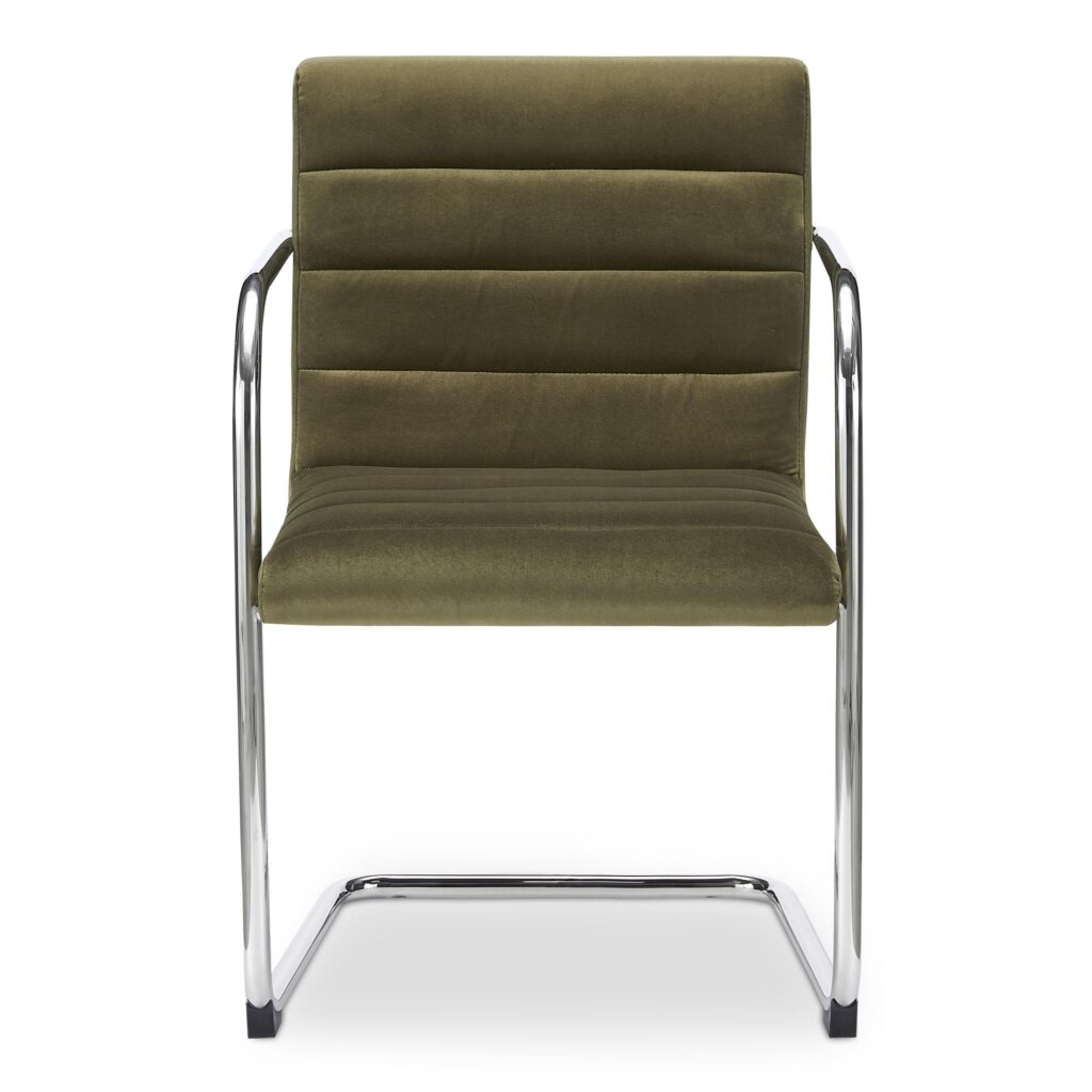 Pedro Dining Chair Green Mohair Set of Two - Image 4