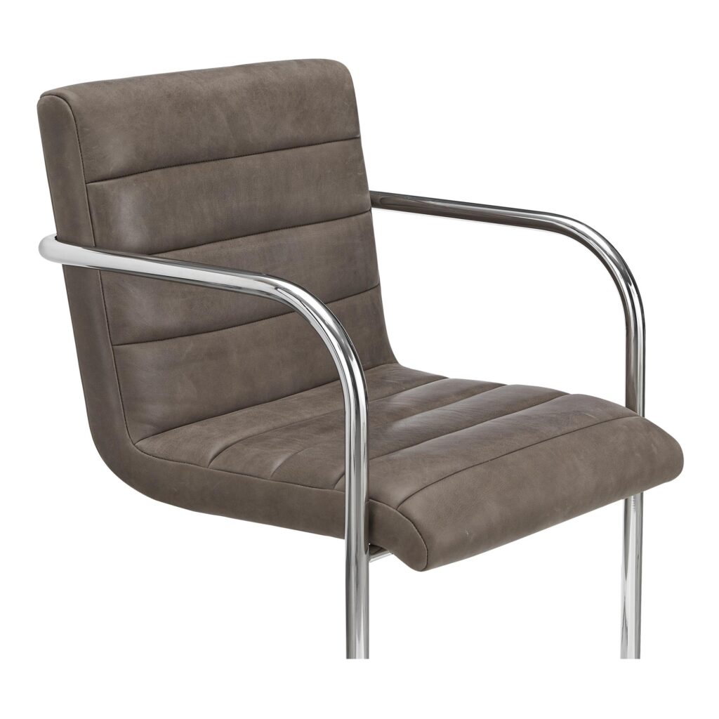 Pedro Dining Chair Dark Brown Leather Set of Two - Image 6