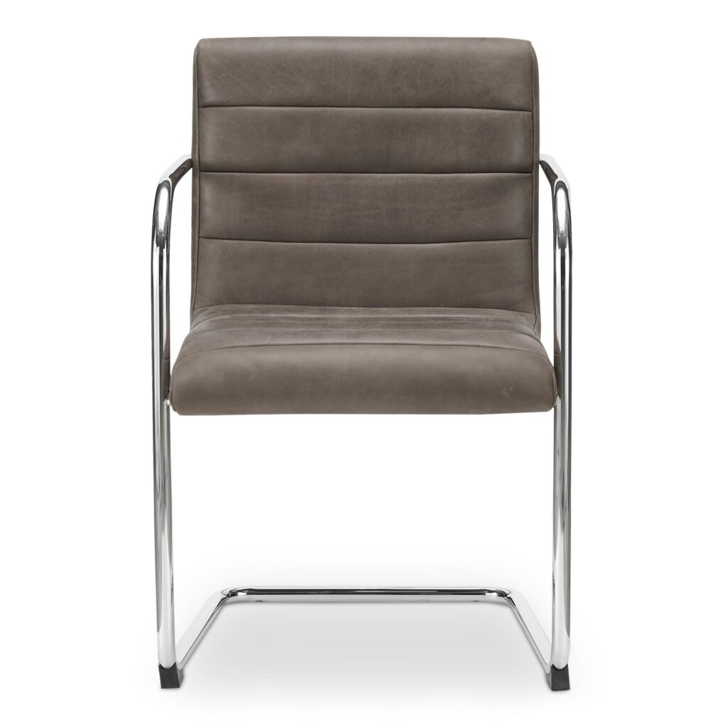Pedro Dining Chair Dark Brown Leather Set of Two - Image 4