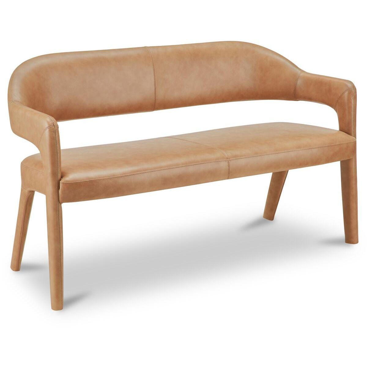 Martens Dining Bench Tan Leather 2 Martens Dining Bench Tan Leather - Image 2