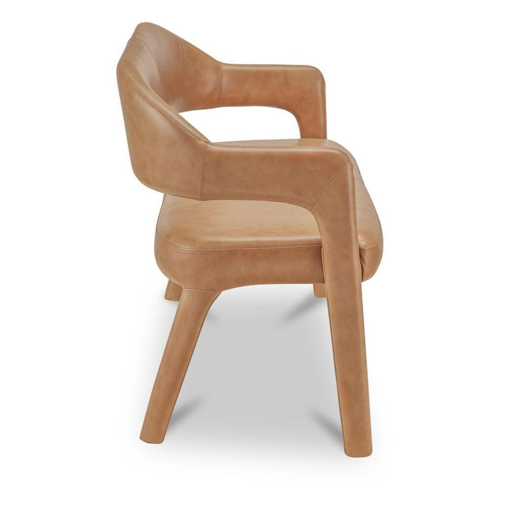Martens Dining Bench Tan Leather 3 Martens Dining Bench Tan Leather - Image 3