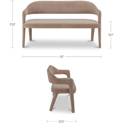 Martens Dining Bench Camel 5 Martens Dining Bench Camel YM-1032-21 YM 1032 21 70 dim