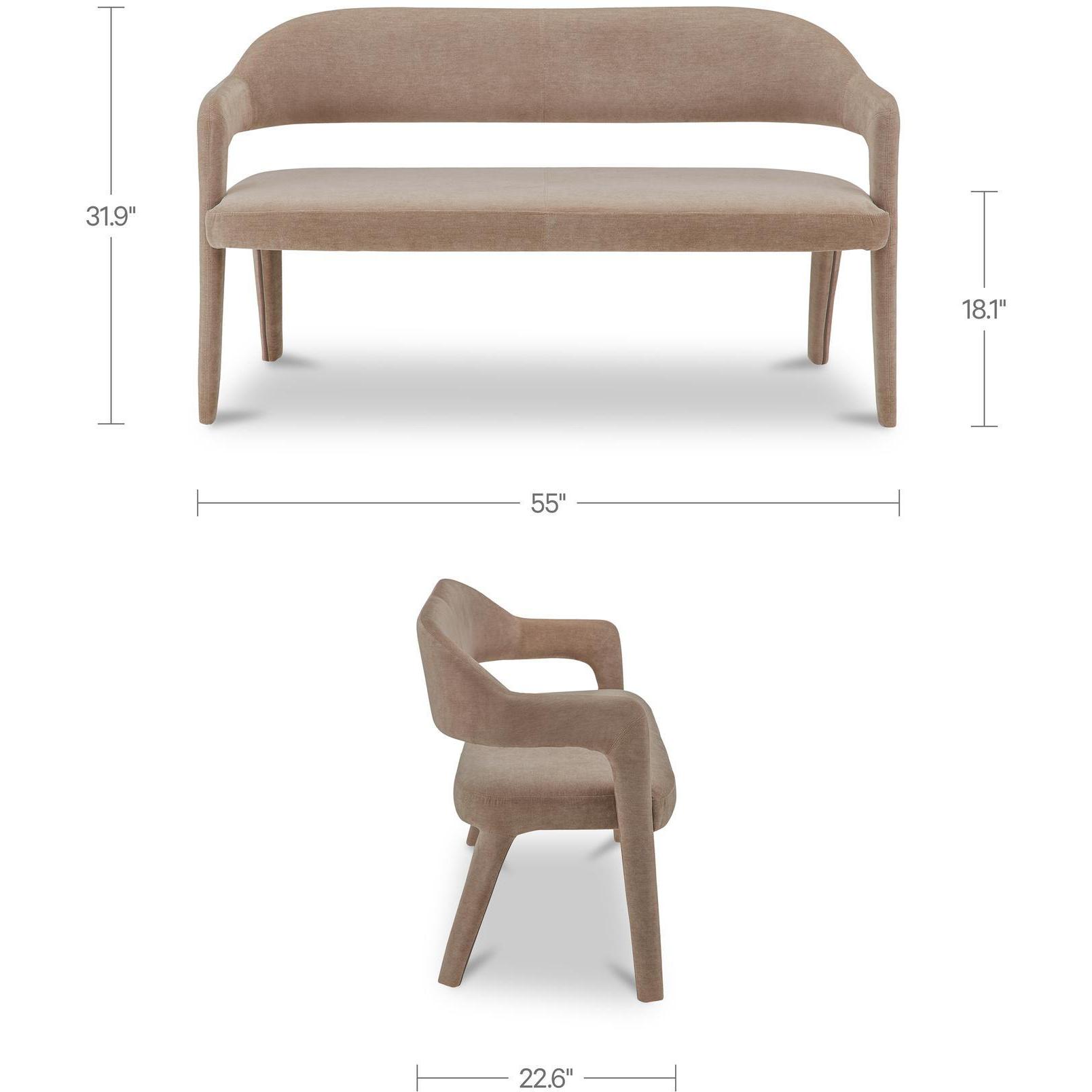 Martens Dining Bench Camel 3 Martens Dining Bench Camel - Image 3