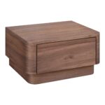 Round Off Small Nightstand Walnut YR-1001-03 YR 1001 03 01