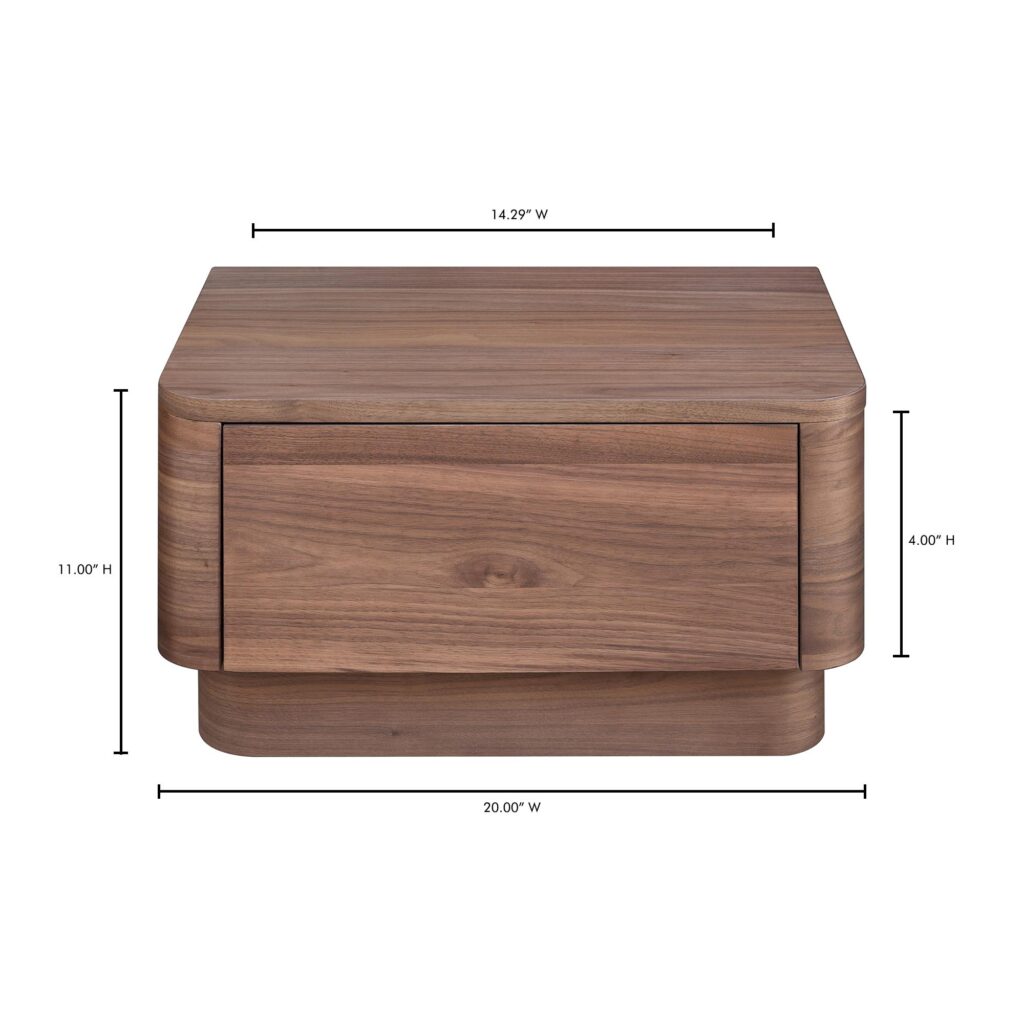 Round Off Small Nightstand Walnut - Image 10