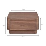 Round Off Small Nightstand Walnut YR-1001-03 YR 1001 03 70