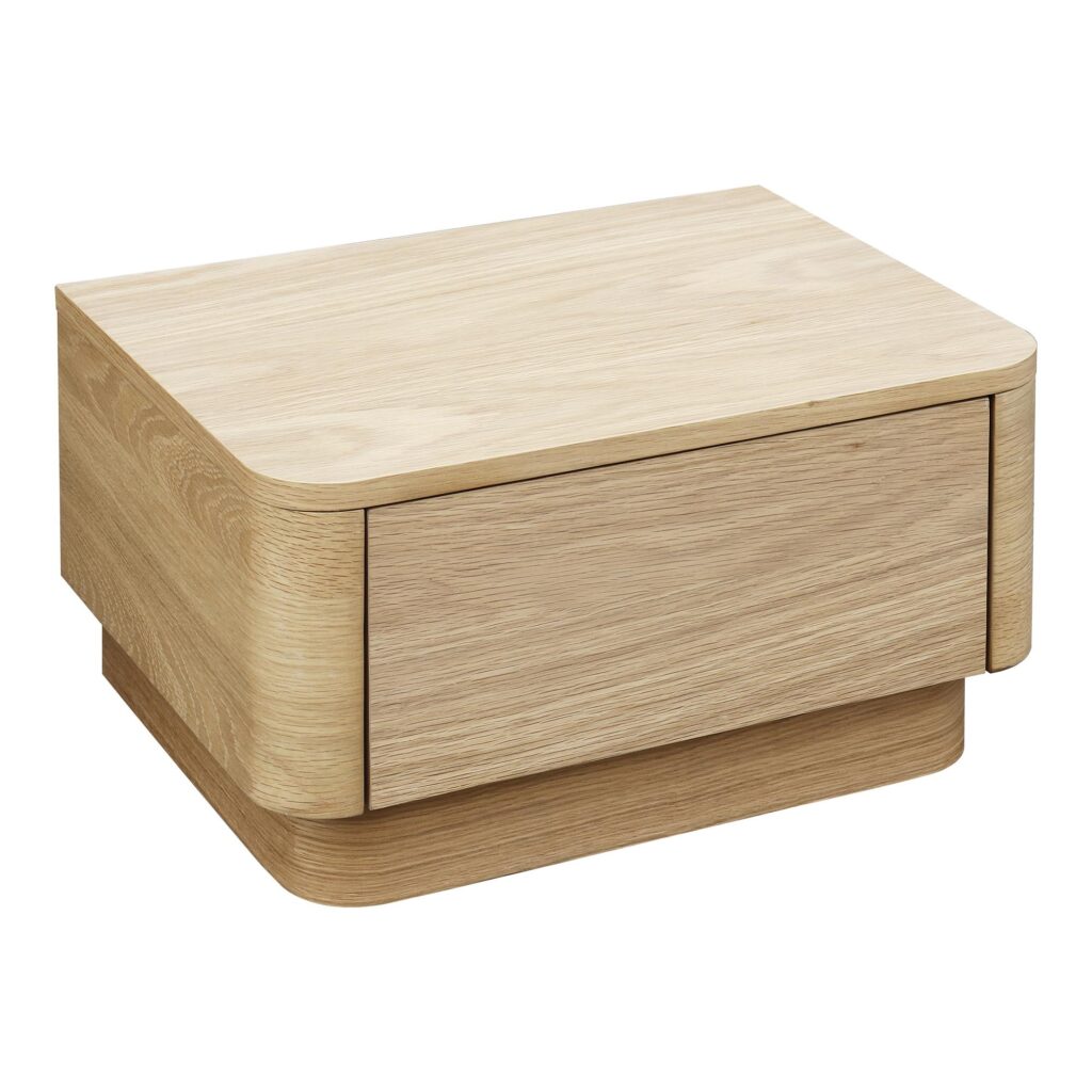 Round Off Small Nightstand Light Oak Brown - Image 2