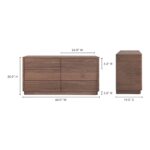 Round Off Dresser Walnut Brown YR-1003-03 YR 1003 03 70