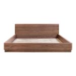 Round Off Queen Bed Walnut Brown YR-1005-03-0 YR 1005 03