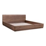 Round Off Queen Bed Walnut Brown YR-1005-03-0 YR 1005 03 01