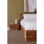 Round Off Queen Bed Walnut Brown YR-1005-03-0 YR 1005 03 30