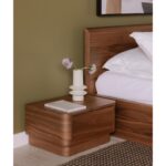 Round Off Queen Bed Walnut Brown YR-1005-03-0 YR 1005 03 31