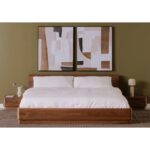 Round Off Queen Bed Walnut Brown YR-1005-03-0 YR 1005 03 50