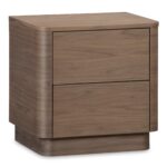 Round Off Tall Nightstand Walnut Brown YR-1013-03 YR 1013 03 01