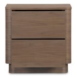 Round Off Tall Nightstand Walnut Brown YR-1013-03 YR 1013 03 03