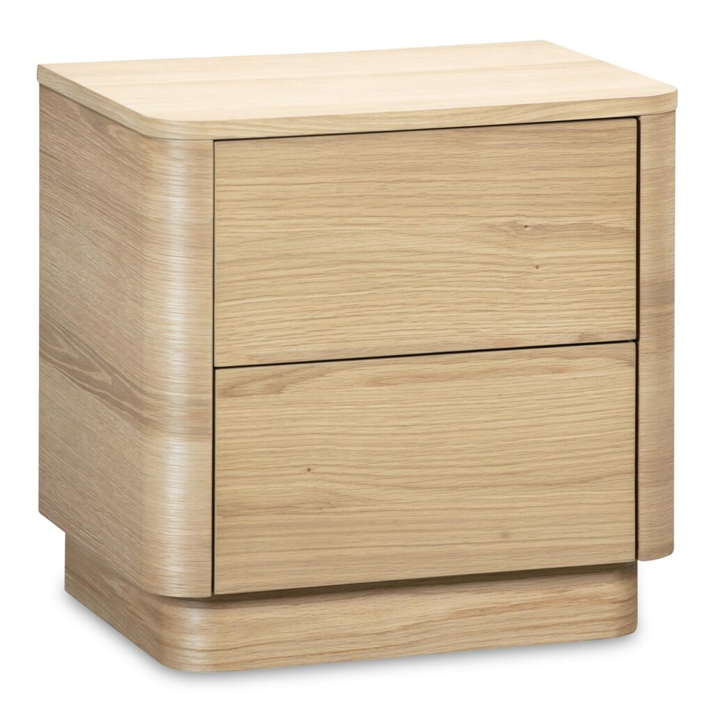 Round Off Tall Nightstand Natural Oak - Image 2