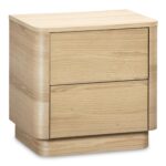 Round Off Tall Nightstand Natural Oak YR-1013-24 YR 1013 24 01