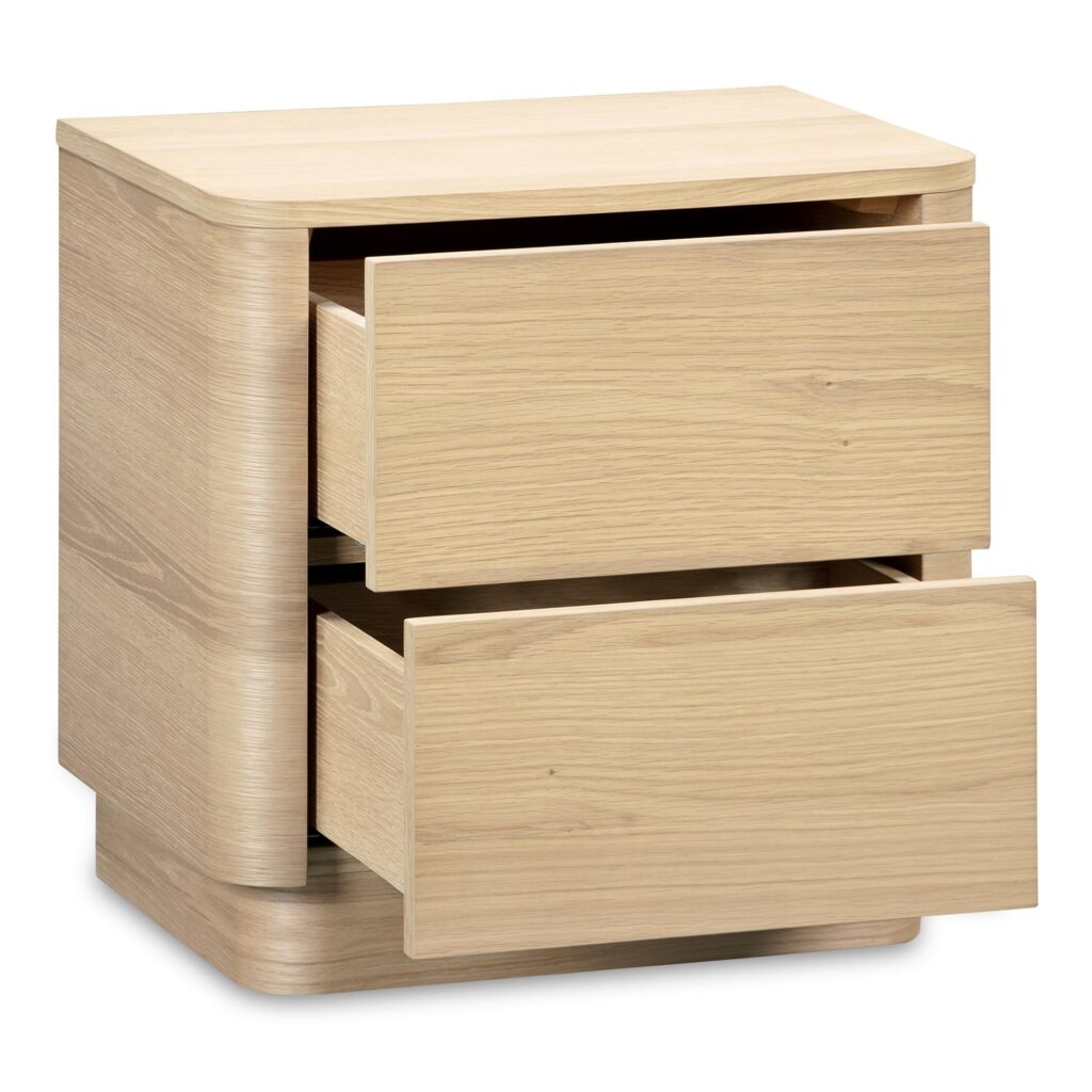 Round Off Tall Nightstand Natural Oak - Image 5