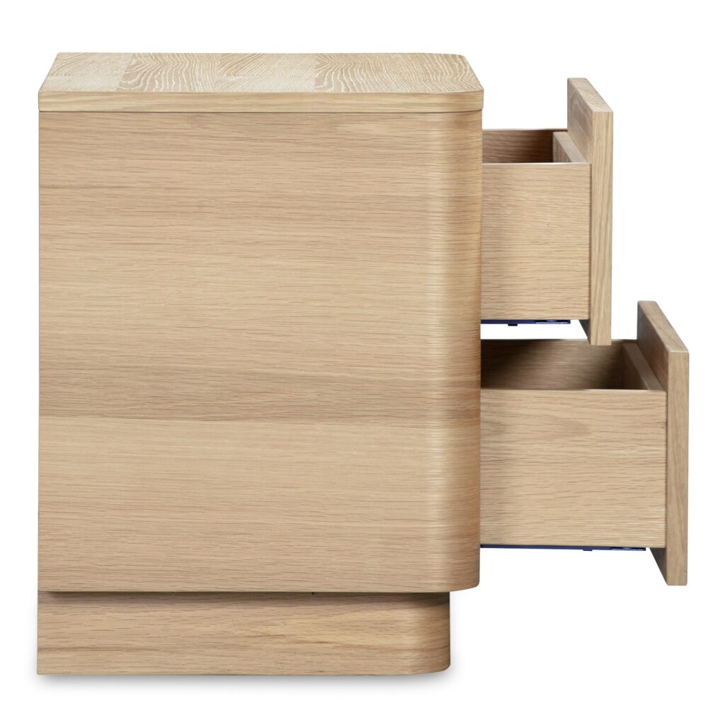 Round Off Tall Nightstand Natural Oak - Image 6