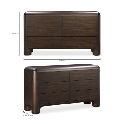 Rowan 6 Drawer Dresser Dark Brown 25 Rowan 6 Drawer Dresser Dark Brown YR-1015-20 YR 1015 20 70