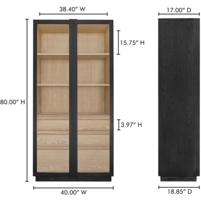 Charlotte Tall Cabinet Black YR-1021-37 YR 1021 37 70