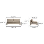 Estelle Sofa Flax ZT-1042-40 ZT 1042 40 70