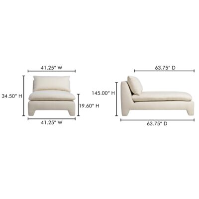 Estelle Chaise Cream ZT-1044-05 ZT 1044 05 70