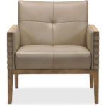Carverdale Leather Club Chair w/Wood Frame CC401-082 cc401 082 straight silo