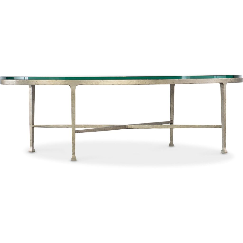 Cora Glass Top Oval Coffee Table