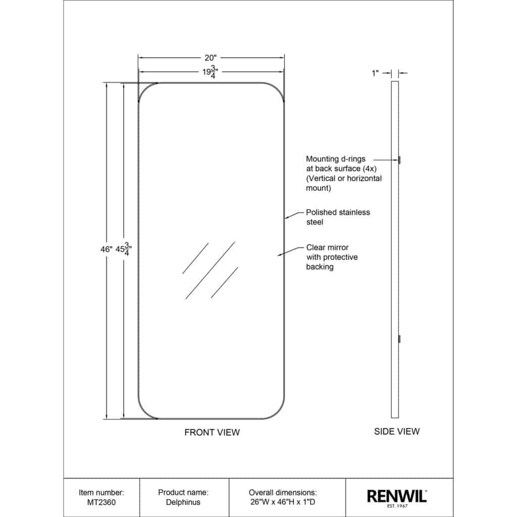 DELPHINUS Mirror MT2360 tech drawing MT2360 1591386757