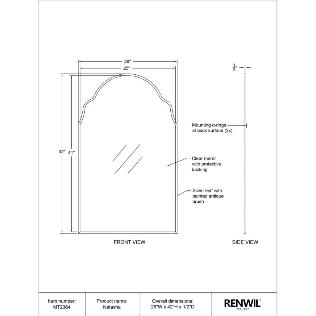 NATASHA Mirror MT2364 tech drawing MT2364 1591386566