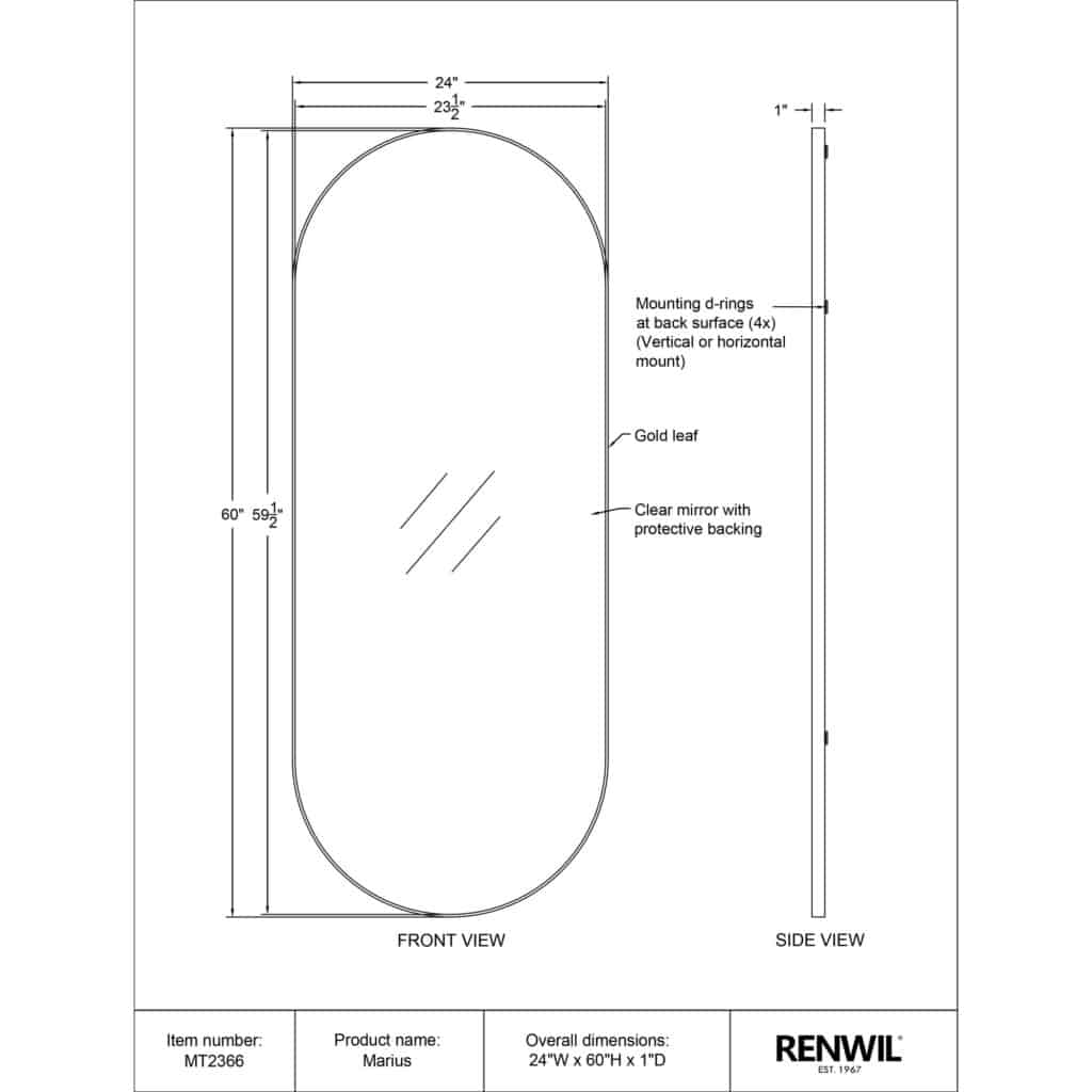 MARIUS Mirror MT2366 tech drawing MT2366 1591386467